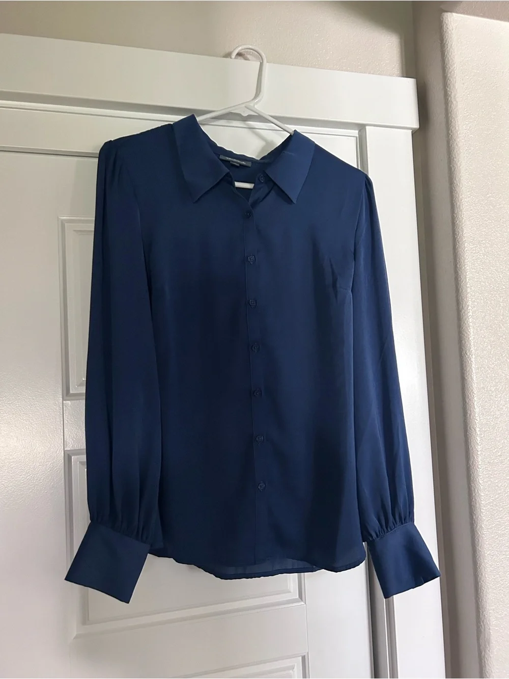 Modcloth Navy Button-Down Blouse - Picture 1 of 4